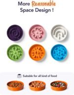 LE TAUCI Ceramic Slow Feeder Dog Bowls Small Breed, 0.6 Cups Dog Food Dish for Fast Eaters, Puzzle Bowl for Small Dogs and Cats,Sun Orange - Image 8