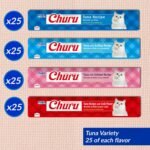 INABA Churu Cat Treats, Lickable, Squeezable Creamy Purée with Vitamin E, 14 Grams per Tube, 100 Tubes Total, Tuna Variety - Image 4