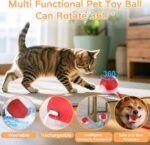 2025 New 3Pack Cat Ball Cat Toys for Indoor Cats Interactive Cat Ball Toy Speedy Tail Cat Toy Ball(Red Grey Green) - Image 3