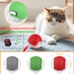 2025 New 3Pack Cat Ball Cat Toys for Indoor Cats Interactive Cat Ball Toy Speedy Tail Cat Toy Ball(Red Grey Green) - Image 4
