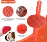 Cat Grooming Kit Set with Pet Shedding Slicker Brush Nail Clipper Trimmer Pet Massage Bath Glove Flea Comb for Bunny Puppy Kitten Guinea Pig Chinchilla Ferret Small Animals (Red, Pink) - Image 6
