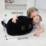 Black Cat Plush Toy 16'', Giant Cat Stuffed Animal Plushies Pillow for Girl Boy Kid Adult, Large Big Soft Gift for Birthday Christmas Valentine's Day Home Decor - Image 5