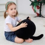 Black Cat Plush Toy 16'', Giant Cat Stuffed Animal Plushies Pillow for Girl Boy Kid Adult, Large Big Soft Gift for Birthday Christmas Valentine's Day Home Decor - Image 7