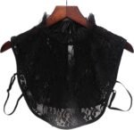 Lace Fake Collars Detachable Dickey Collars with Adjustable Straps for Blouse, Wrist Cuffs (Lace A B+W) - Image 3