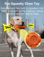 Squeaky Dog Chew Toy for Aggressive Chewers Large Breed, Tough Indestructible Rubber Bone with Toothbrush for Big Medium Dogs Teeth Cleaning - Image 3