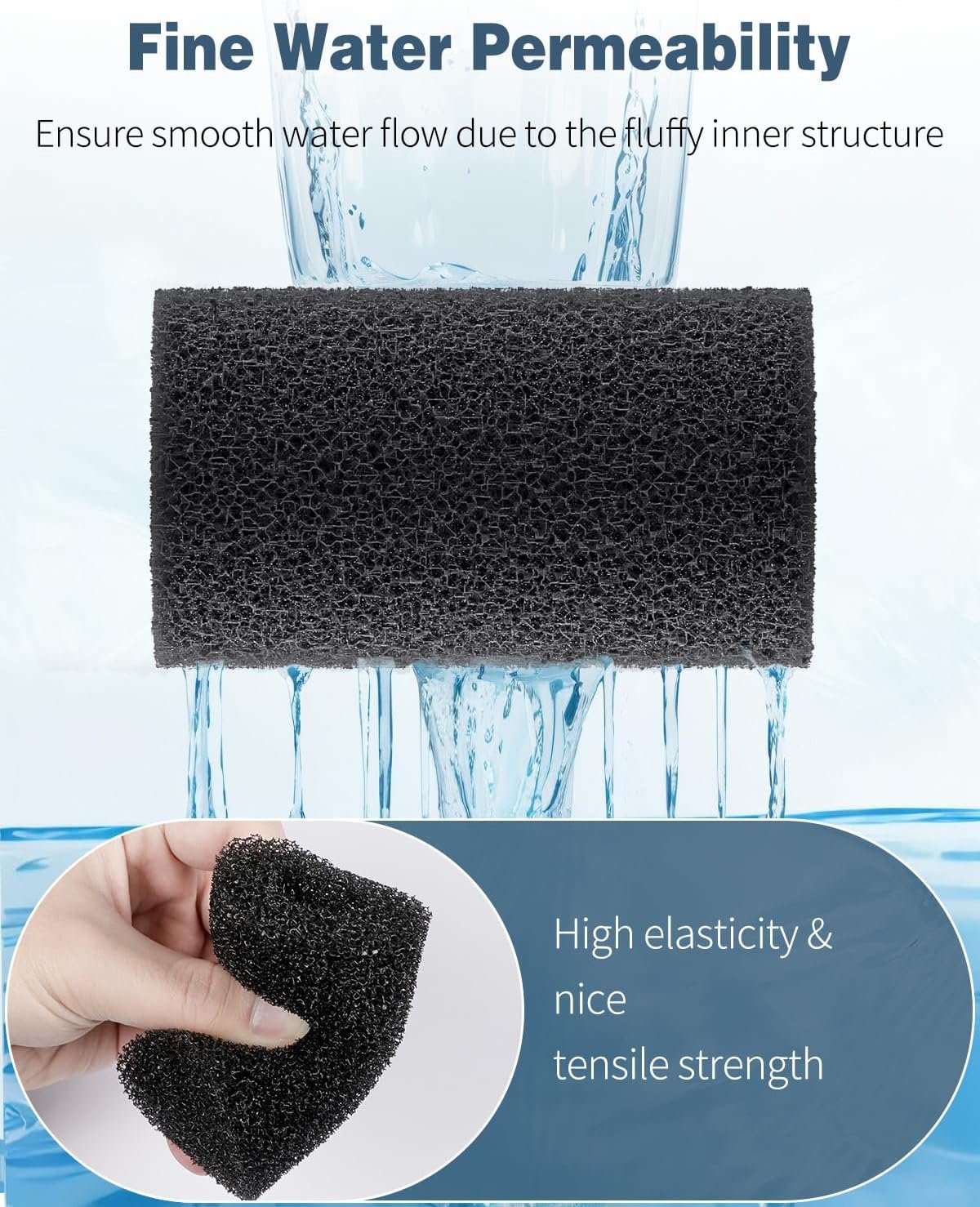 Pawfly Pre-Filter Sponge Fish Tank Filter, Fry Protection High-Density Filter Sponge for Mechanical Filtration, 12 Pack - Image 3