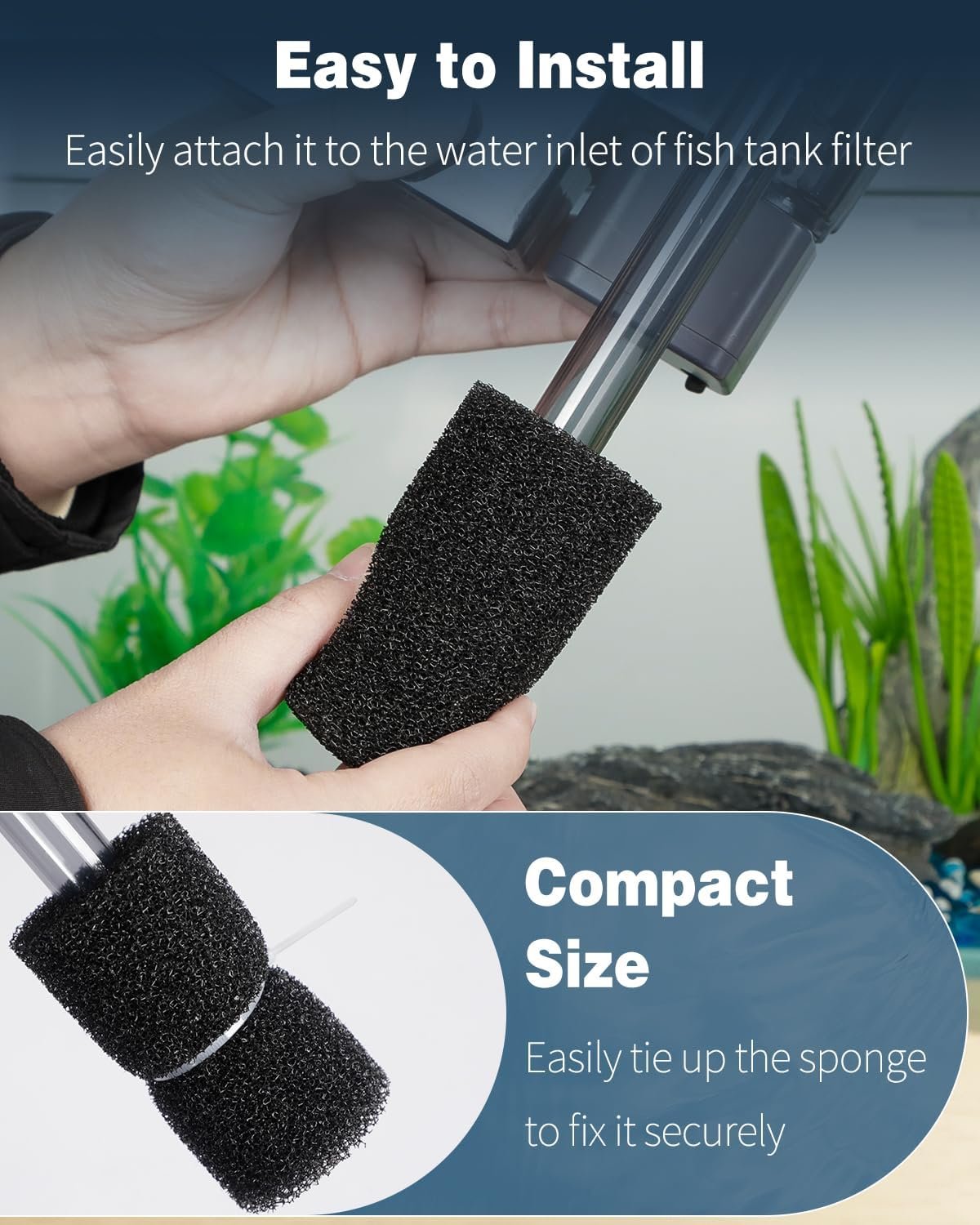 Pawfly Pre-Filter Sponge Fish Tank Filter, Fry Protection High-Density Filter Sponge for Mechanical Filtration, 12 Pack - Image 6