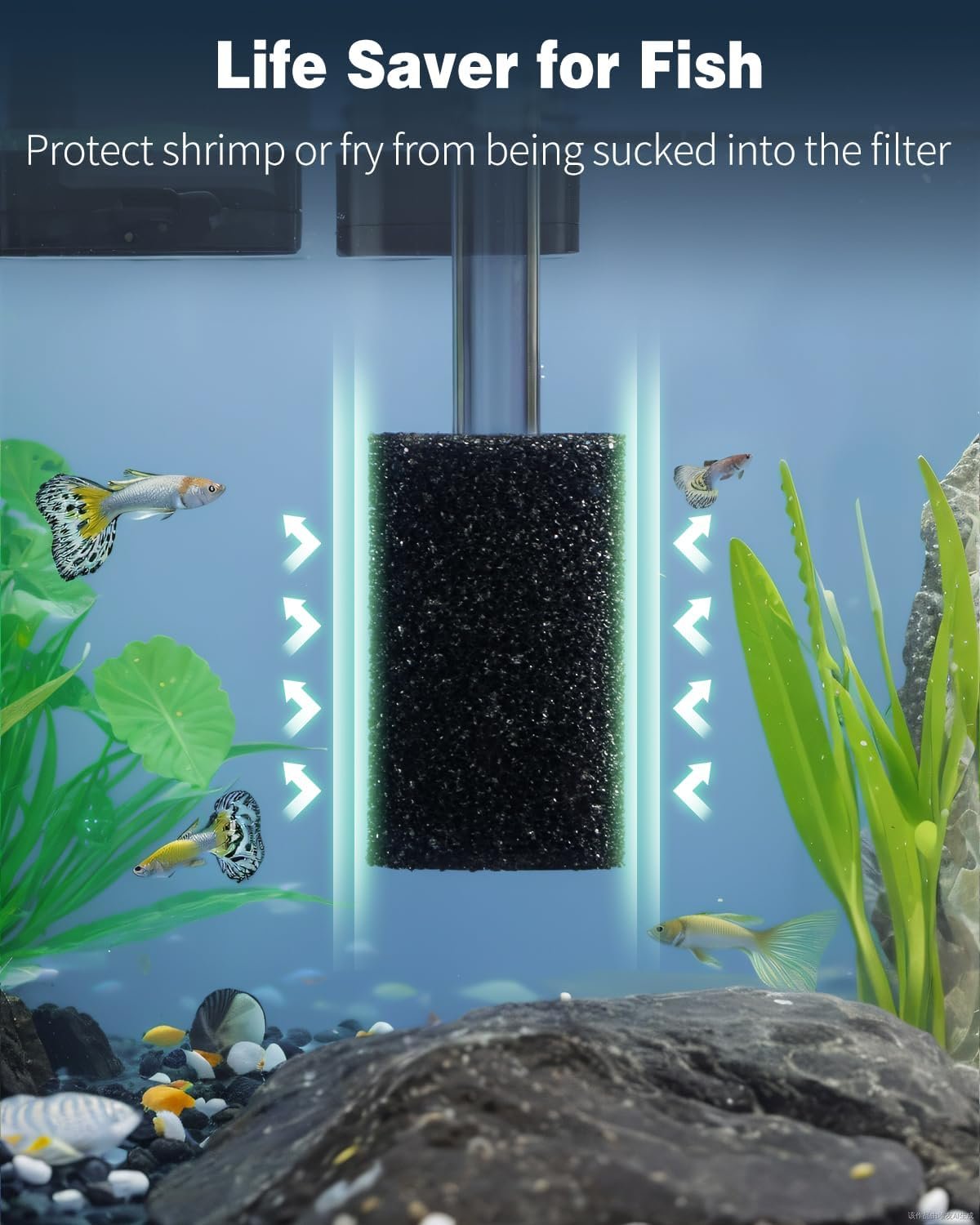 Pawfly Pre-Filter Sponge Fish Tank Filter, Fry Protection High-Density Filter Sponge for Mechanical Filtration, 12 Pack - Image 7