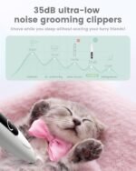 Dog Paw Trimmer with LED Light - Quiet 35dB Electric Dog Grooming Clippers Shaver for Paws, Eyes, Ears, Feet and Face, Cordless Pet Hair Razor for Small to Large Dogs Cats (White) - Image 3