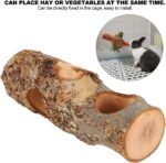 Wooden Pet Stand with Food Holder, Natural Rabbit Teeth Cleaning Toy, Grinding Tree for Small Animals - Image 4