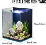 1.5 Gallon Fish Tank Starter Kits, Nano Glass Aquarium with Filter, Led Light for Aquascape DIY Small Betta Fish Tank - Image 5