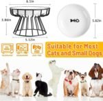 2PCS Elevated Cat Food Bowl, Whisker-Friendly Anti-Vomit Cat Plate, Cats Bowl-Raised Pet Feeder Bowl Stand,Ceramic Elevated Kitten Bowl for Indoor Cats, Kitten, Puppies，Dishwasher Safe - Image 3