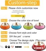 JMIPET Personalized Custom Name Stainless Steel Pet Bowls - Non-Slip Dog & Cat Food/Water Dish for Puppy/Chien, Large/Medium/Small Sizes, Durable Gamelle & BOL for Your Beloved Pet - Image 4