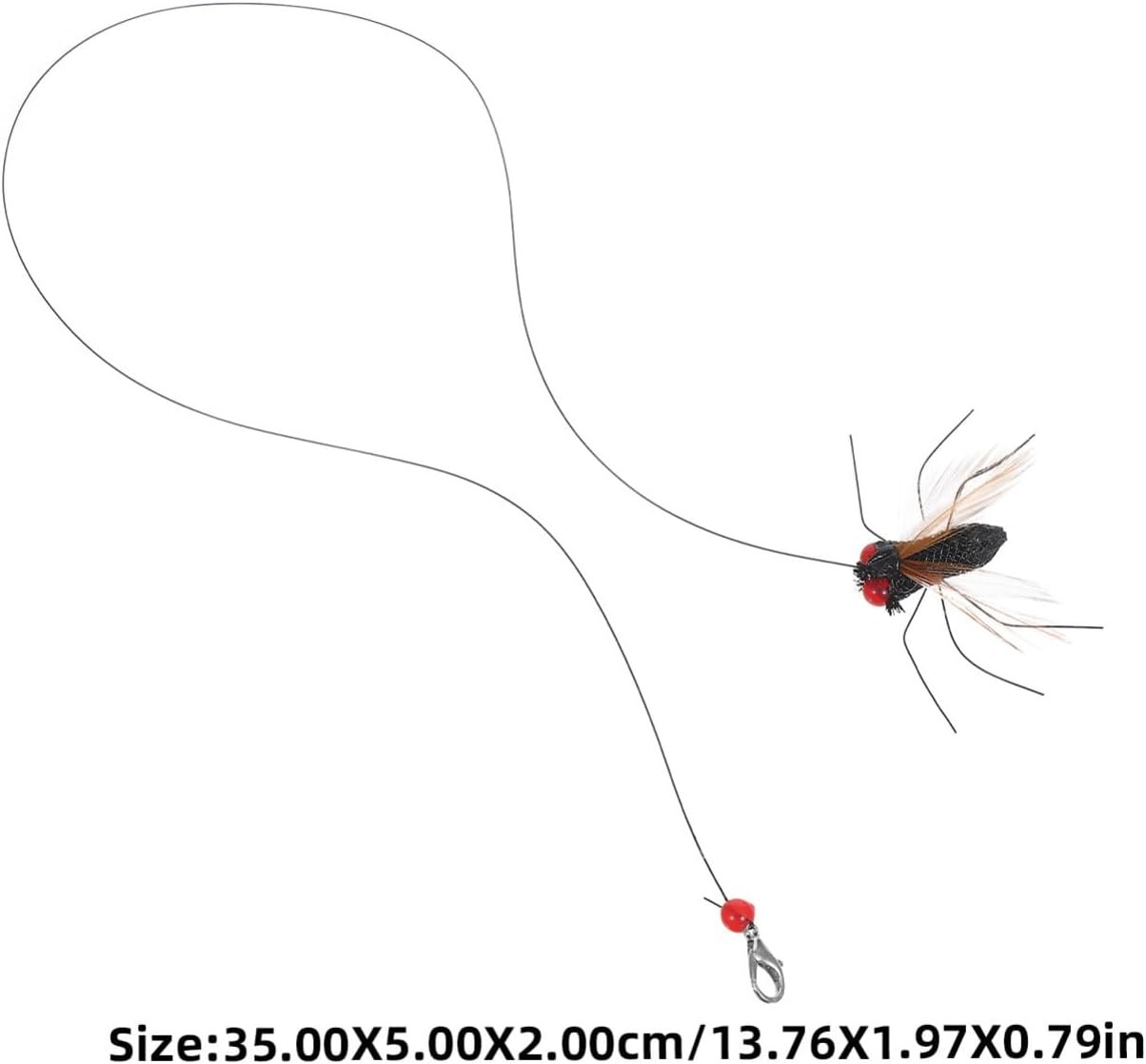 Milisten 2pcs Realistic Replacement Heads Interactive Cat Bugs Teaser for Indoor Kitten Play Long String - Image 3