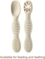 PandaEar Silicone Baby Spoons Self Feeding 6 Months| 6 Pack Baby Feeding Spoons| Toddler Infant led Weaning Spoon| Kid Spoon Ustensile Bebe (Beige/Tan/Brown) - Image 5