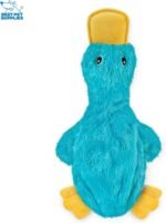 Best Pet Supplies Crinkle Dog Toy for Small, Medium, Cute No Stuffing Duck with Soft Squeaker, Fun for Indoor Puppies and Senior Pups, Plush No Mess Chew and Play - Turquoise, Large - Image 3