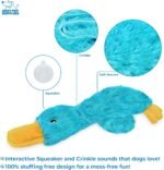 Best Pet Supplies Crinkle Dog Toy for Small, Medium, Cute No Stuffing Duck with Soft Squeaker, Fun for Indoor Puppies and Senior Pups, Plush No Mess Chew and Play - Turquoise, Large - Image 4