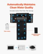 VEVOR Fish Tank Aquarium, 2 Gallon Arch Ultra-Clear GPPS Starter Smart Tank Adjustable 3 Color Lighting, Self Cleaning System Fishbowl for Freshwater & Saltwater Fish Home, Office, or Pet Use - Image 7