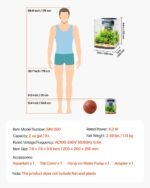 VEVOR Fish Tank Aquarium, 2 Gallon Arch Ultra-Clear GPPS Starter Smart Tank Adjustable 3 Color Lighting, Self Cleaning System Fishbowl for Freshwater & Saltwater Fish Home, Office, or Pet Use - Image 8