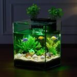 VEVOR Fish Tank Aquarium, 2 Gallon Arch Ultra-Clear GPPS Starter Smart Tank Adjustable 3 Color Lighting, Self Cleaning System Fishbowl for Freshwater & Saltwater Fish Home, Office, or Pet Use - Image 9