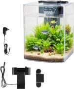 VEVOR Fish Tank Aquarium, 2 Gallon Arch Ultra-Clear GPPS Starter Smart Tank Adjustable 3 Color Lighting, Self Cleaning System Fishbowl for Freshwater & Saltwater Fish Home, Office, or Pet Use - Image 10