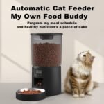 Automatic Cat Feeder,4.2L Timed Auto Pet Feeder Dispenser Dry Food,Programmable 6 Meals Per Day,10S Voice Record,Dual Power Supply,Detachable Cleaning,Transparent Black - Image 3
