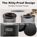 Automatic Cat Feeder,4.2L Timed Auto Pet Feeder Dispenser Dry Food,Programmable 6 Meals Per Day,10S Voice Record,Dual Power Supply,Detachable Cleaning,Transparent Black - Image 4