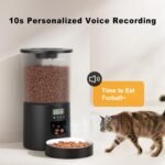 Automatic Cat Feeder,4.2L Timed Auto Pet Feeder Dispenser Dry Food,Programmable 6 Meals Per Day,10S Voice Record,Dual Power Supply,Detachable Cleaning,Transparent Black - Image 5