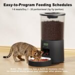 Automatic Cat Feeder,4.2L Timed Auto Pet Feeder Dispenser Dry Food,Programmable 6 Meals Per Day,10S Voice Record,Dual Power Supply,Detachable Cleaning,Transparent Black - Image 7