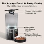 Automatic Cat Feeder,4.2L Timed Auto Pet Feeder Dispenser Dry Food,Programmable 6 Meals Per Day,10S Voice Record,Dual Power Supply,Detachable Cleaning,Transparent Black - Image 8
