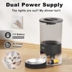 Automatic Cat Feeder,4.2L Timed Auto Pet Feeder Dispenser Dry Food,Programmable 6 Meals Per Day,10S Voice Record,Dual Power Supply,Detachable Cleaning,Transparent Black - Image 10