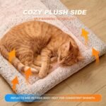Self Warming Cat Bed, Reversible Warm Cool Cat Bed, Winter Warm Cats Pad & Summer Cooling Cats Mat, Soft Pet Mat for Kitty & Small Dogs, Perfect for Crates, Kennels, Beds, Sofas, Gray, 18"x24" - Image 4
