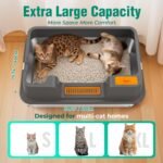 OROLEY Stainless Steel cat Litter Box, Extra Large Size for Big Cats, high-Sided Metal Tray, Leak-Proof, Odor-Resistant, Easy to Clean, Includes Raised Platform and Scoop. - Image 4