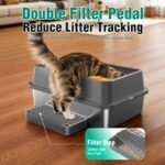 OROLEY Stainless Steel cat Litter Box, Extra Large Size for Big Cats, high-Sided Metal Tray, Leak-Proof, Odor-Resistant, Easy to Clean, Includes Raised Platform and Scoop. - Image 5
