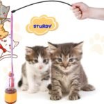 6 Pack Cat Wand Toy, Interactive Cat Rainbow Wand Toys, Interactive Cat Teaser Wand String, Colorful Ribbon Charmer for Kitten Cat Exerciser Playing - Image 4