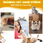 6 Pack Cat Wand Toy, Interactive Cat Rainbow Wand Toys, Interactive Cat Teaser Wand String, Colorful Ribbon Charmer for Kitten Cat Exerciser Playing - Image 6
