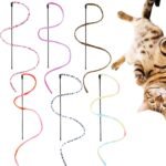 6 Pack Cat Wand Toy, Interactive Cat Rainbow Wand Toys, Interactive Cat Teaser Wand String, Colorful Ribbon Charmer for Kitten Cat Exerciser Playing - Image 9