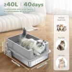 Homegroove XXXL Stainless Steel Litter Box with High Sides, 28"x20"x12" Extra Large Cat Litter Box for Big Cats, Metal Cat Litter Boxes Anti-Urine Leakage, Easy Clean (Grey) - Image 3