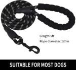 5/6 FT Strong Pet Dog Leash with Soft Padded Handle,Highly Reflective Rope for Night Walking,360-Degree Rotating Metal Buckle Without Tangles,Suitable for Small,Medium and Large Dogs.(5ft) - Image 3
