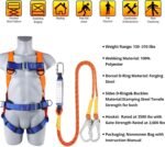 Safety Harness Fall Protection Kit: Full Body Roofing harnesses with Shock Absorbing Lanyard - Updated Comfortable Waist Pad - Image 3