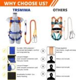 Safety Harness Fall Protection Kit: Full Body Roofing harnesses with Shock Absorbing Lanyard - Updated Comfortable Waist Pad - Image 7