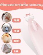 KIKETECH Cordless Paw Trimmer - LED Low Noise 2 Speed Dog Clippers for Grooming, USB Rechargeable Small Area Shaver for Cats Hair Around Paws, Eyes, Ears, Face, Rump, Pink - Image 3