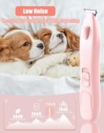 KIKETECH Cordless Paw Trimmer - LED Low Noise 2 Speed Dog Clippers for Grooming, USB Rechargeable Small Area Shaver for Cats Hair Around Paws, Eyes, Ears, Face, Rump, Pink - Image 5