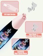 KIKETECH Cordless Paw Trimmer - LED Low Noise 2 Speed Dog Clippers for Grooming, USB Rechargeable Small Area Shaver for Cats Hair Around Paws, Eyes, Ears, Face, Rump, Pink - Image 6
