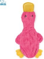 Best Pet Supplies Crinkle Dog Toy for Small, Medium, and Large Breeds, Cute No Stuffing Duck with Soft Squeaker, Fun for Indoor Puppies and Senior Pups, Plush No Mess Chew and Play - Light Pink - Image 3