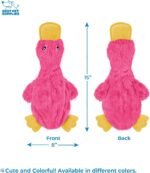 Best Pet Supplies Crinkle Dog Toy for Small, Medium, and Large Breeds, Cute No Stuffing Duck with Soft Squeaker, Fun for Indoor Puppies and Senior Pups, Plush No Mess Chew and Play - Light Pink - Image 5