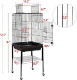 Yaheetech Open Top Rolling Parrot Bird Cage for Cockatiel Sun Parakeet Green Cheek Conure Mid-Sized Parrot Cage with Detachable Stand - Image 4