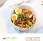 Salad Bowls Set of 3, Ceramic Pasta Bowls, 37 oz / 1100ml Serving Bowls, 7 inch / 18 cm White Bowls for Soup, Cereal, Noodle Ramen, Fruit, Dessert - Image 3