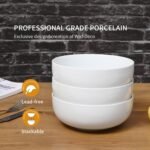 Salad Bowls Set of 3, Ceramic Pasta Bowls, 37 oz / 1100ml Serving Bowls, 7 inch / 18 cm White Bowls for Soup, Cereal, Noodle Ramen, Fruit, Dessert - Image 5