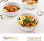 Salad Bowls Set of 3, Ceramic Pasta Bowls, 37 oz / 1100ml Serving Bowls, 7 inch / 18 cm White Bowls for Soup, Cereal, Noodle Ramen, Fruit, Dessert - Image 8